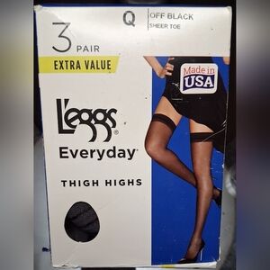 L'eggs Everyday Thigh Highs - Off Black (3 Pair)